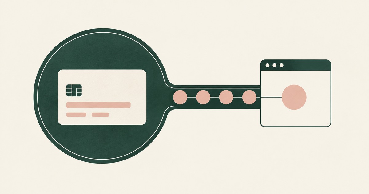 A payment card remains inside a protected boundary while anonymous tokens reach a browser window.
