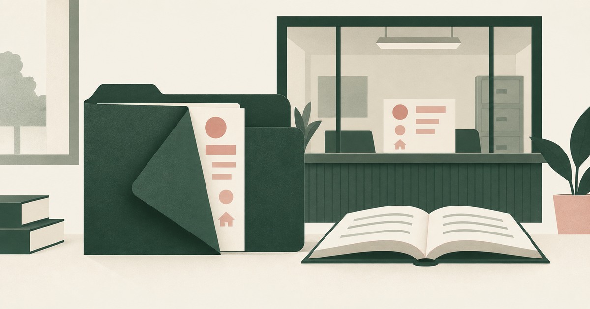 A student folder and open schoolbook sit beside a partitioned classroom window, illustrating PowerSchool record privacy.