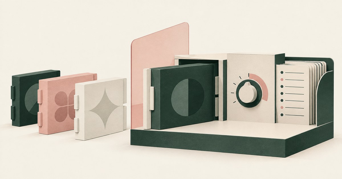 Interchangeable model panels fit into one fixed enclosure with an approval dial and an audit file rack.
