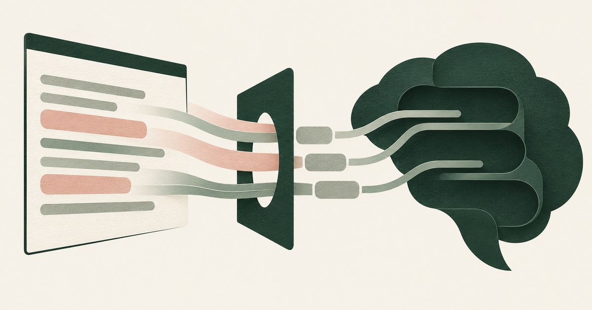 Document values become neutral tokens as they cross a boundary into an abstract layered memory shape.