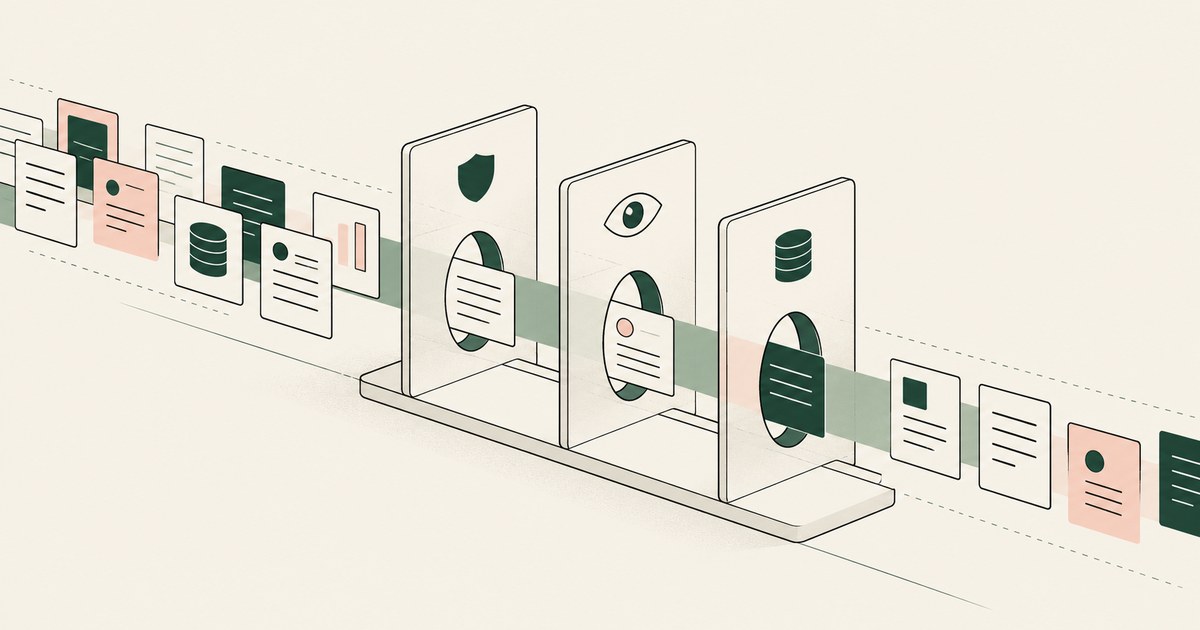 Document cards pass security, visibility and data controls with their protected fields retained.