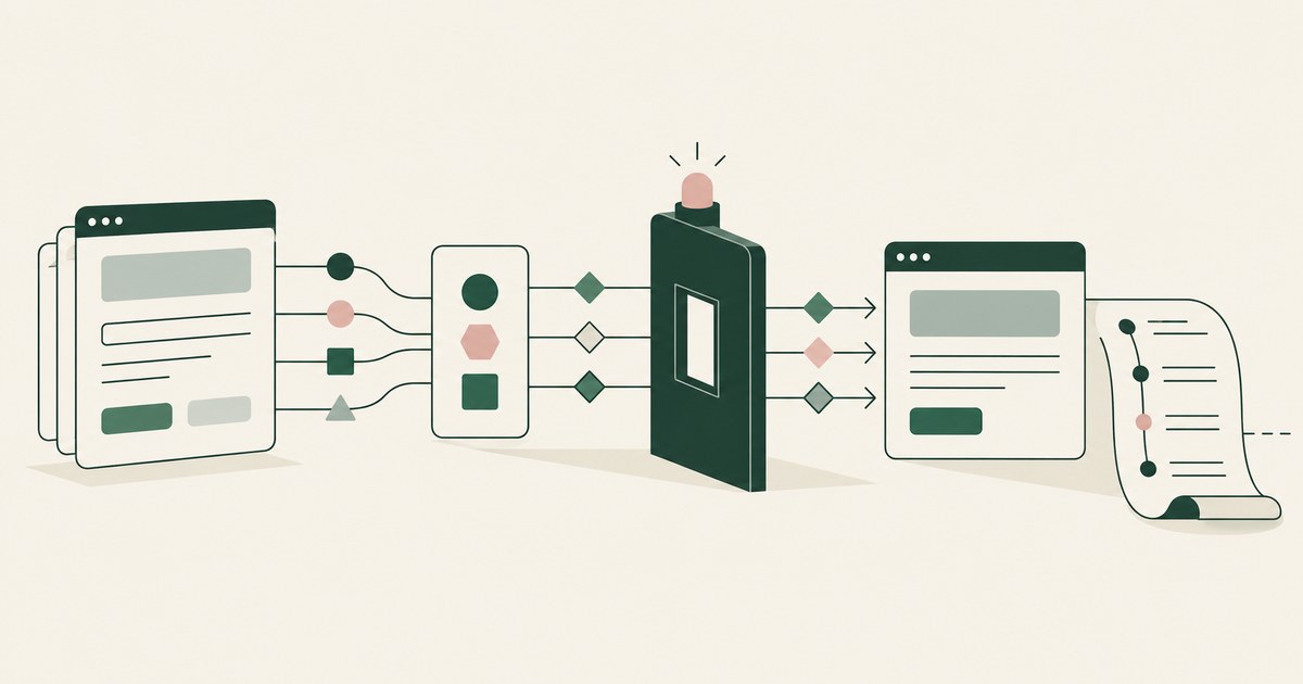 Browser data passes a small contextual filter and gateway with a separate activity record.
