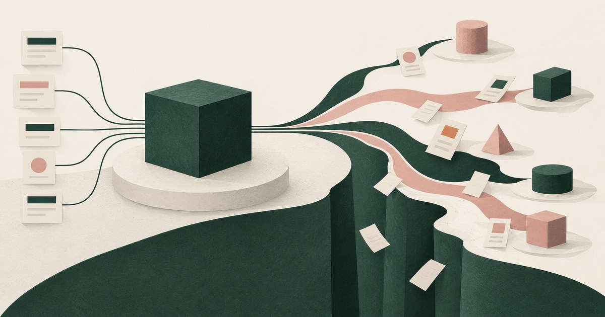 One large agent block receives many records and branches toward several different task platforms.