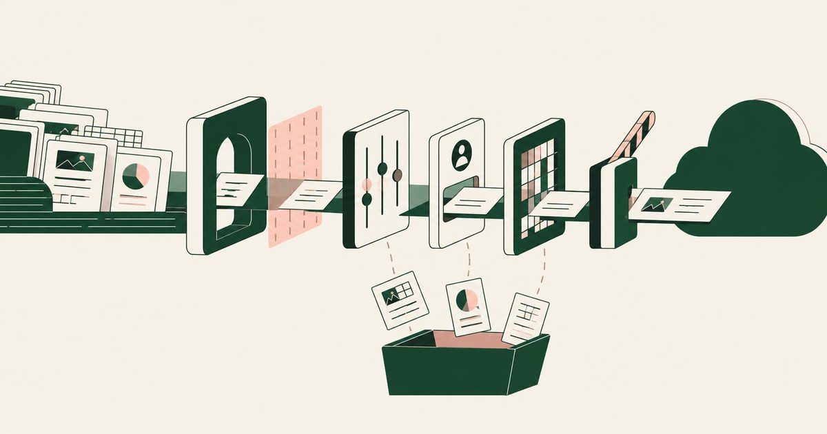 Documents cross a series of controls that divert sensitive records before cloud submission.
