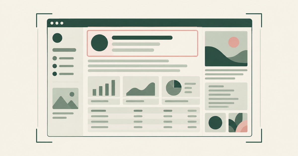 A capture frame encloses an entire browser page with records and images, showing how an AI screenshot includes surrounding content.