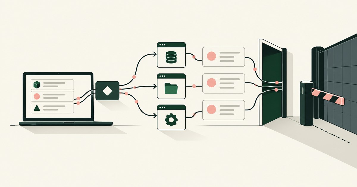 A computing module connects enterprise application records to an unapproved boundary crossing.