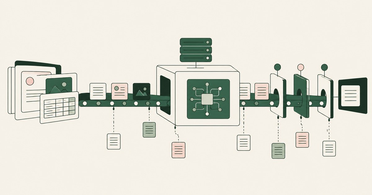 Record flows cross a processing module and successive gates with an audit trail underneath.