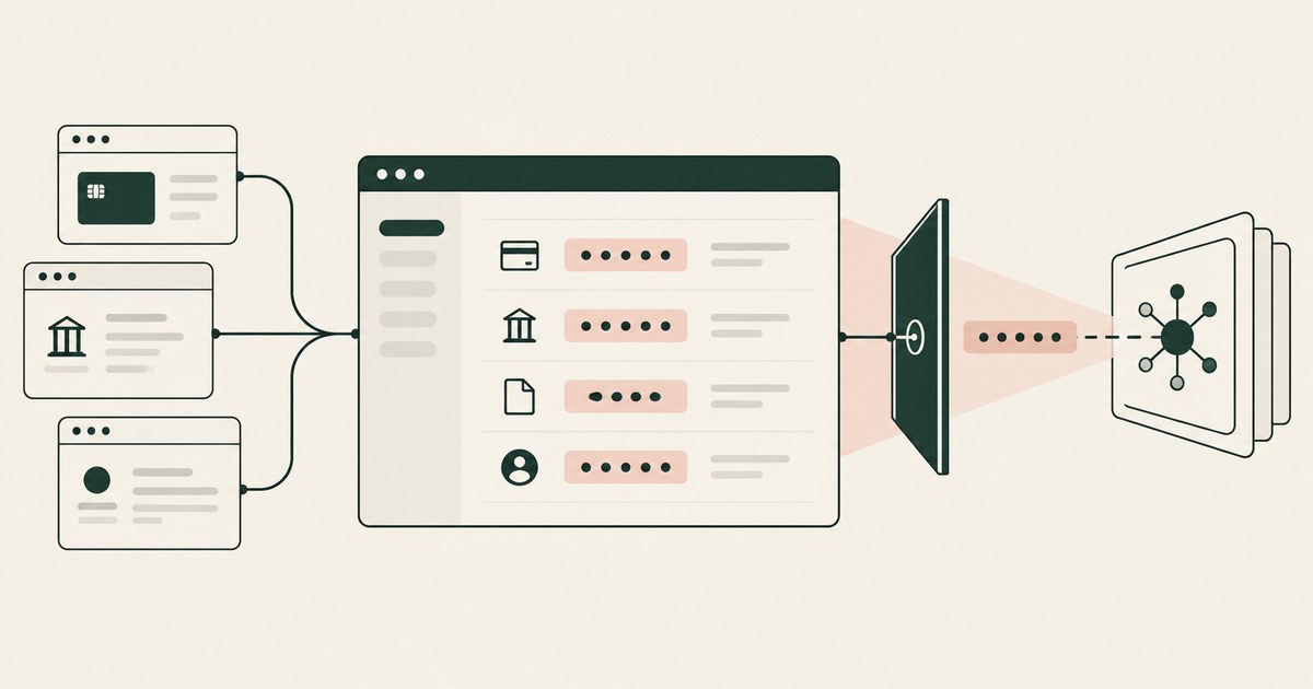 Application and financial fields become tokens before entering a linked model network.