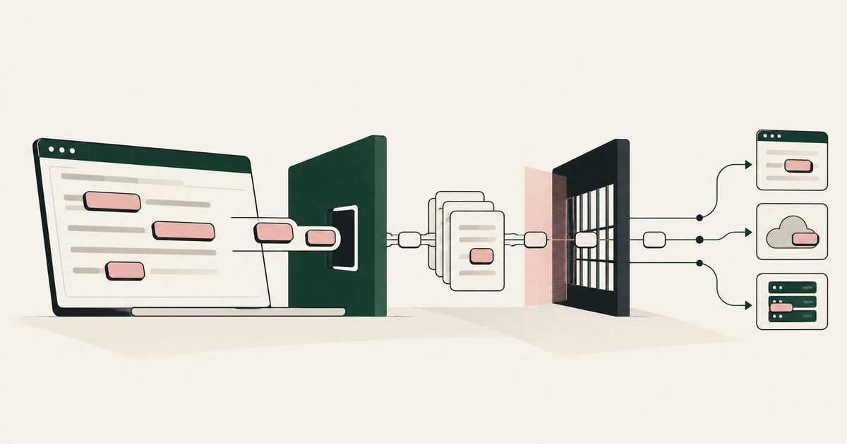 Sensitive browser values move through token substitution and a separate downstream release gate.