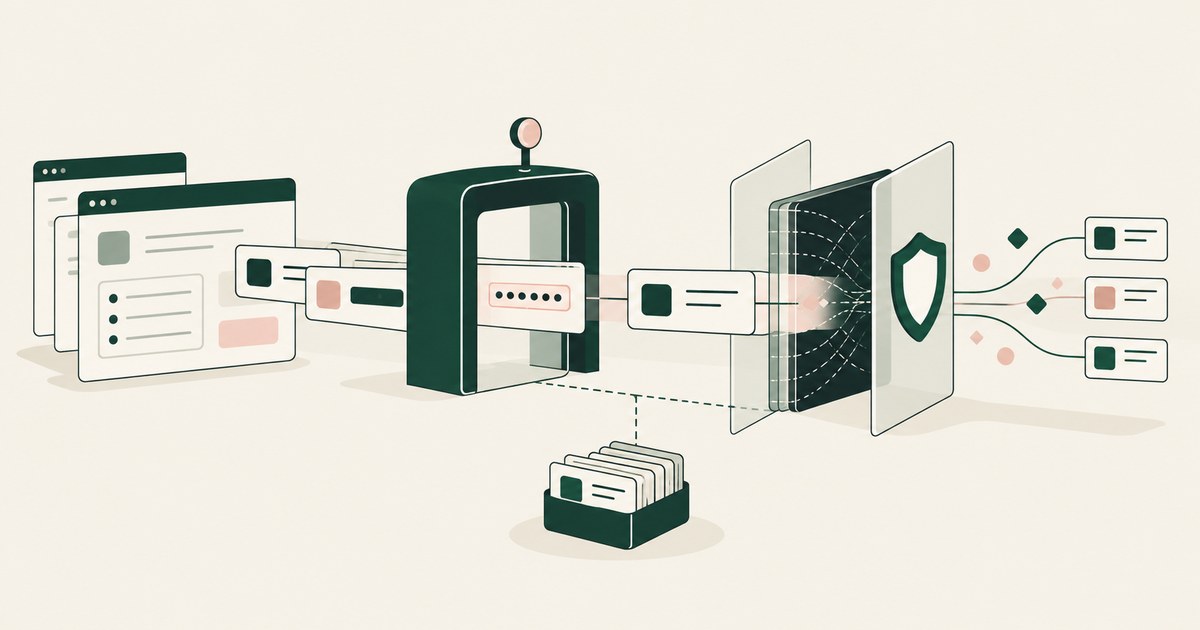 Protected browser fields pass separate runtime controls with an audit record below.