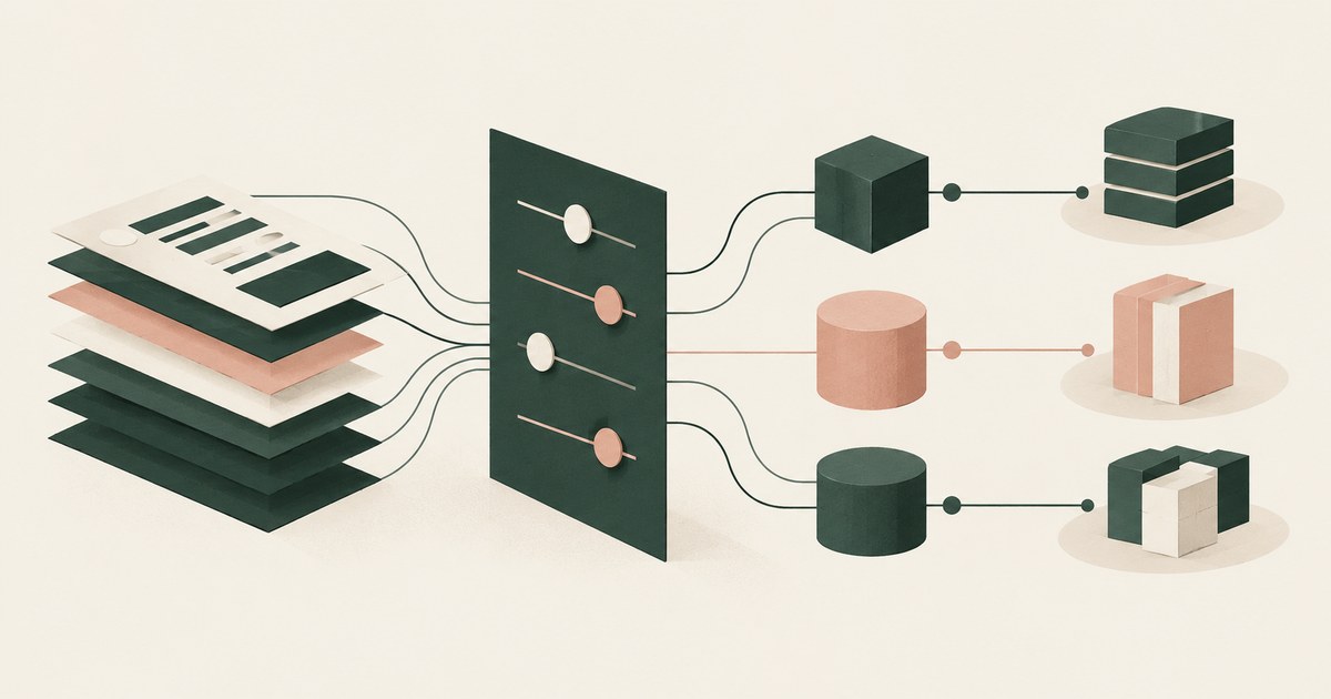 Classified document layers connect through policy controls to separate agent and data destinations.